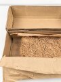 Pionier Wehrmacht, leere Umverpackung für 25 kg " Gelatine Donarit 1" datiert 1944. Maße etwa 27 x 72 x 18cm
