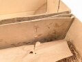 Pionier Wehrmacht, leere Umverpackung für 25 kg " Gelatine Donarit 1" datiert 1944. Maße etwa 27 x 72 x 18cm