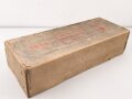 Pionier Wehrmacht, leere Umverpackung für 25 kg " Gelatine Donarit 1" datiert 1944. Maße etwa 27 x 72 x 18cm