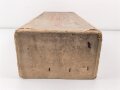 Pionier Wehrmacht, leere Umverpackung für 25 kg " Gelatine Donarit 1" datiert 1944. Maße etwa 27 x 72 x 18cm