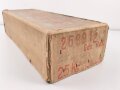 Pionier Wehrmacht, leere Umverpackung für 25 kg " Gelatine Donarit 1" datiert 1944. Maße etwa 27 x 72 x 18cm
