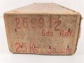Pionier Wehrmacht, leere Umverpackung für 25 kg " Gelatine Donarit 1" datiert 1944. Maße etwa 27 x 72 x 18cm
