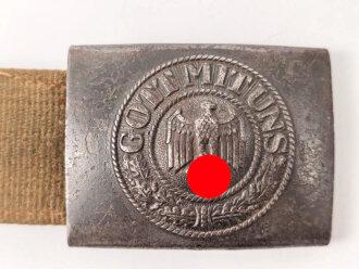 Afrikakorps, Koppelschloss für Mannschaften des Heeres in  gutem Zustand , getragenes Stück