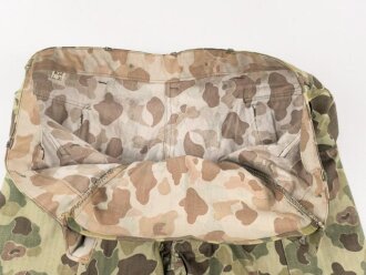 U.S. Army, 1943 dated Camo HBT combat trousers. Unissued. Size 34 x 31, King Kard Overall Co.