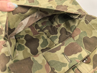 U.S. Army, 1943 dated Camo HBT combat trousers. Unissued. Size 34 x 31, King Kard Overall Co.