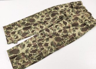 U.S. Army, 1943 dated Camo HBT combat trousers. Unissued. Size 34 x 31, King Kard Overall Co.