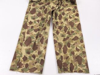 U.S. Army, 1943 dated Camo HBT combat trousers. Unissued, legs cut down, missing labels