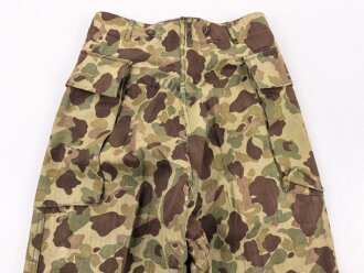 U.S. Army, 1943 dated Camo HBT combat trousers. Unissued, legs cut down, missing labels
