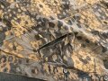 Waffen SS , Zeltbahn "Platane "Tarn, getragenes Stück, farbfrisch. In einer Ecke ein ovaler Herstellerstempel