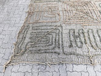 Tarnnetz Wehrmacht ca. 3 x3 Meter, mit Spannleinen und Transportbeutel. Für Fahrzeuge, Geschütze und Unterstände
