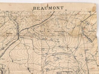 Frankreich, Teil einer großen Landkarte "Beaumont" Maße: 68 x 62 cm