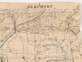 Frankreich, Teil einer großen Landkarte "Beaumont" Maße: 68 x 62 cm