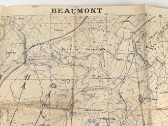 Frankreich, Landkarte "Beaumont" datiert 1917,...