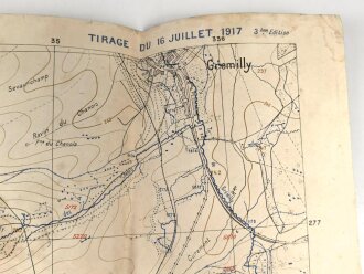 Frankreich, Landkarte "Beaumont" datiert 1917, Maße: 105 x 74 cm