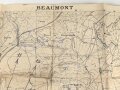 Frankreich, Landkarte "Beaumont" datiert 1917, Maße: 105 x 74 cm