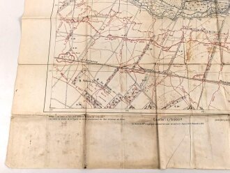 Frankreich, Landkarte "La Grille" datiert 1917, Maße: 106 x 74 cm, stark gebraucht