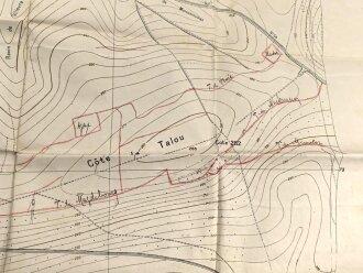 Frankreich, Landkarte "Cote de Talou Nord" datiert 1917, Maße: 104 x 68 cm