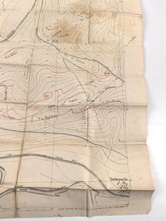 Frankreich, Landkarte "Cote de Talou Nord" datiert 1917, Maße: 104 x 68 cm