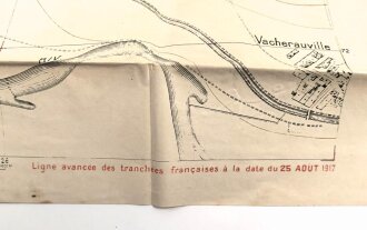 Frankreich, Landkarte "Cote de Talou Nord" datiert 1917, Maße: 104 x 68 cm
