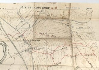 Frankreich, Landkarte "Cote de Talou Nord" datiert 1917, Maße: 104 x 68 cm