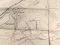 Frankreich, Landkarte "Cote de Talou Nord" datiert 1917, Maße: 104 x 68 cm