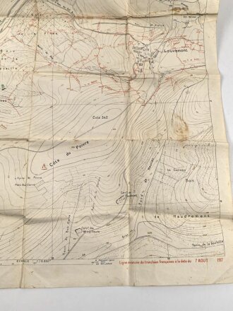 Frankreich, Landkarte "Cote de Poivre" datiert 1917, Maße: 104 x 74 cm