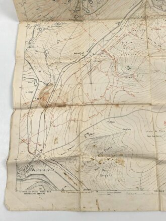 Frankreich, Landkarte "Cote de Poivre" datiert 1917, Maße: 104 x 74 cm