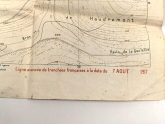 Frankreich, Landkarte "Cote de Poivre" datiert 1917, Maße: 104 x 74 cm