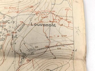 Frankreich, Landkarte "Cote de Poivre" datiert 1917, Maße: 104 x 74 cm