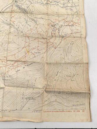 Frankreich, Landkarte "Cote de Poivre" datiert 1917, Maße: 104 x 74 cm