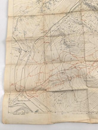 Frankreich, Landkarte "Cote de Poivre" datiert 1917, Maße: 104 x 74 cm