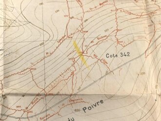 Frankreich, Landkarte "Cote de Poivre" datiert 1917, Maße: 104 x 74 cm