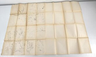 Frankreich 1.Weltkrieg, Landkarte "Samugneux (Verdun 4)" datiert 1917, Maße: 107 x 75 cm