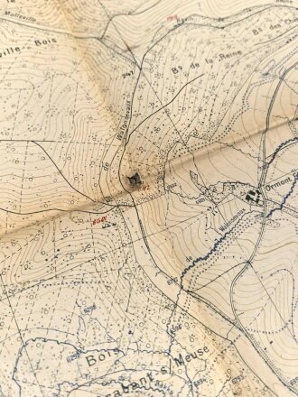 Frankreich 1.Weltkrieg, Landkarte "Samugneux (Verdun 4)" datiert 1917, Maße: 107 x 75 cm