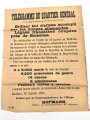 Frankreich 1.Weltkrieg, Wandanschlag "Telegramme du Quartier General" datiert 1915, Maße: 65 x 50 cm