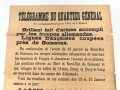 Frankreich 1.Weltkrieg, Wandanschlag "Telegramme du Quartier General" datiert 1915, Maße: 65 x 50 cm