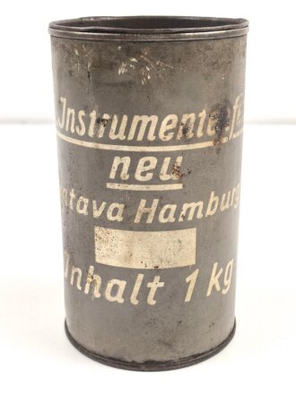 Luftwaffe, Dose für Instrumentenfett mit dem originalen Inhalt. Höhe etwa 17cm, ungereinigt