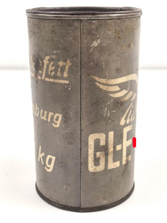 Luftwaffe, Dose für Instrumentenfett mit dem originalen Inhalt. Höhe etwa 17cm, ungereinigt