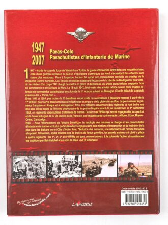 "1947-2007 Paras-Colo Parachutistes dInfanterie de Marine" 349 Seiten, gebraucht über DIN A4