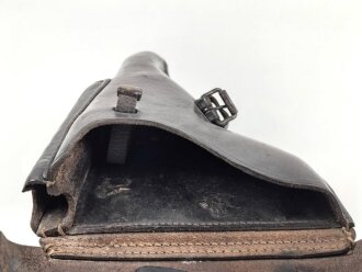 Koffertasche für die Pistole P08 der Wehrmacht. getragenes Stück, undeutlicher Stempel, datiert 1939