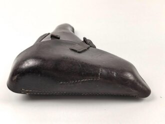 Koffertasche für die Pistole P08 der Wehrmacht. getragenes Stück, undeutlicher Stempel, datiert 1939
