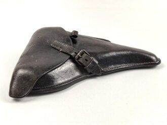 Koffertasche für die Pistole P08 der Wehrmacht. getragenes Stück, undeutlicher Stempel, datiert 1939