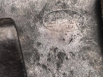 Koffertasche für die Pistole P08 der Wehrmacht. getragenes Stück, undeutlicher Stempel, datiert 1939