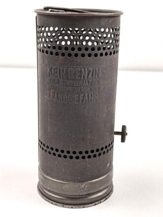Dochtlampe zur Sammleranwärmung für Wehrmachtsfahrzeuge, original verpacktes Stück, datiert 1942
