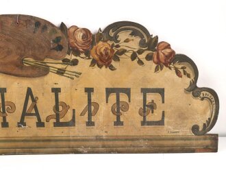 Frankreich 2. Weltkrieg, großes Holzschild " Honneur aux Allies"  "Ehre den Alliierten" Originallack, Maße etwa 50 x 150cm