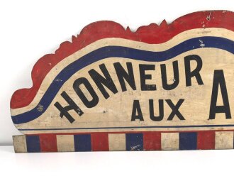 Frankreich 2. Weltkrieg, großes Holzschild "...