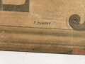 Frankreich 2. Weltkrieg, großes Holzschild " Honneur aux Allies"  "Ehre den Alliierten" Originallack, Maße etwa 50 x 150cm