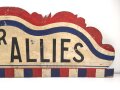 Frankreich 2. Weltkrieg, großes Holzschild " Honneur aux Allies"  "Ehre den Alliierten" Originallack, Maße etwa 50 x 150cm