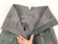 Kriegsmarine, graue Lederhose. Ungetragenes Stück von Czulik & Langer Proßnitz. Lagerspuren