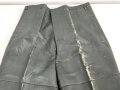 Kriegsmarine, graue Lederhose. Ungetragenes Stück von Czulik & Langer Proßnitz. Lagerspuren